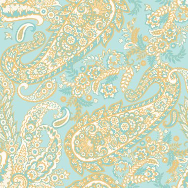 Paisley deseni, her amaç için harika bir vektör tasarımı. Kusursuz arkaplan 