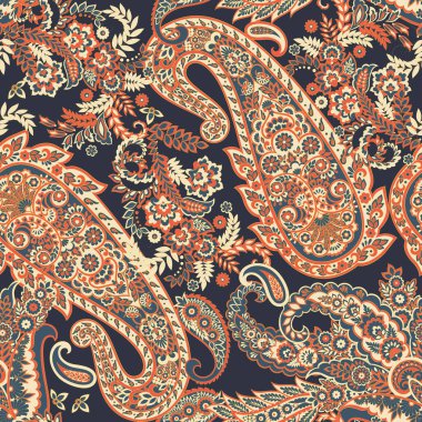 Paisley deseni, her amaç için harika bir vektör tasarımı. Kusursuz arkaplan 