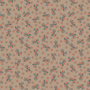 Etnik çiçeklerle kusursuz desen. Asya tekstil tarzında Vektör Çiçek İllüstrasyonu