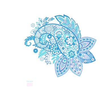 Paisley Vektör Deseni. Çiçekli Asya ResimleriName