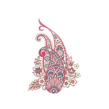 Damask Paisley Floral isolated vector ornament