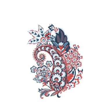 Paisley vektör izole desen. Çiçek Vintage illüstrasyonu