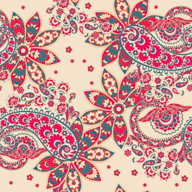 Paisley deseni, her amaç için harika bir vektör tasarımı. Kusursuz arkaplan 