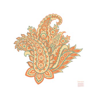 Çiçek desenli renkli vektör süsü. İzole Desen 