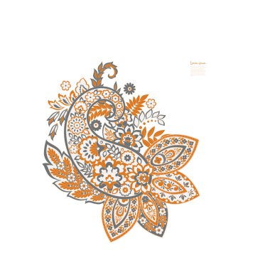 Paisley Vektör Deseni. Çiçekli Asya ResimleriName