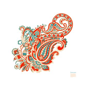 Çiçek desenli renkli vektör süsü. İzole Desen 