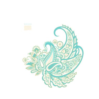 Vektör Paisley Çiçek yalıtılmış süsü