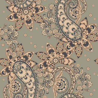 Paisley deseni, her amaç için harika bir vektör tasarımı. Kusursuz arkaplan 