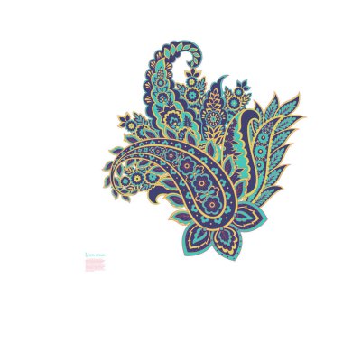 Çiçek desenli renkli vektör süsü. İzole Desen 