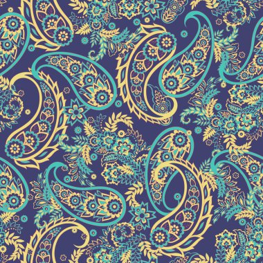 Paisley deseni, her amaç için harika bir vektör tasarımı. Kusursuz arkaplan