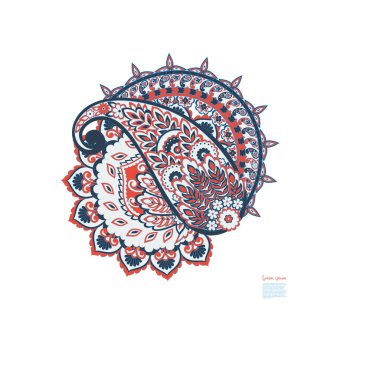 Paisley izole edilmiş. Tasarım için izole edilmiş desenli kart. Çiçek vektör deseni. Nakış işleme çiçek vektör deseni