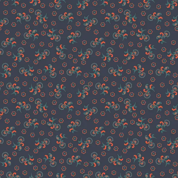 Etnik çiçeklerle kusursuz desen. Asya tekstil tarzında Vektör Çiçek İllüstrasyonu