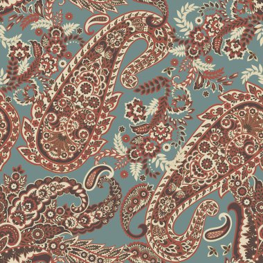 Paisley deseni, her amaç için harika bir vektör tasarımı. Kusursuz arkaplan 