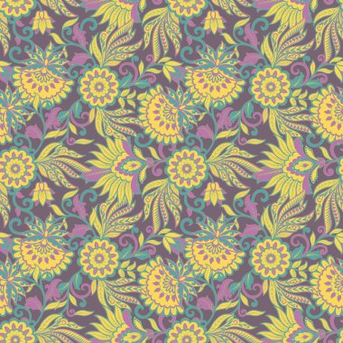 Çiçeksel vektör illüstrasyonu. etnik geçmiş