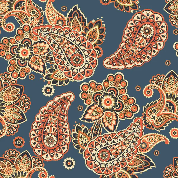 Paisley Çiçek Doğulu Etnik Düzen. Kusursuz Vektör Süslemesi. Şam kumaş desenleri.