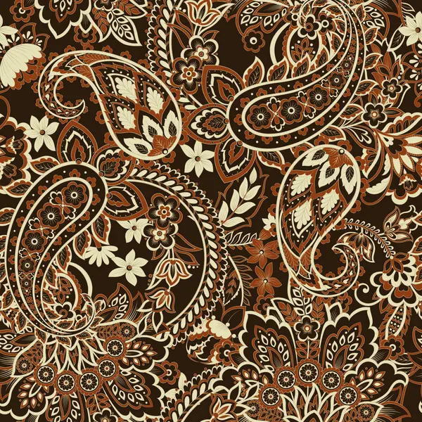 Paisley Çiçek Doğulu Etnik Düzen. Kusursuz Vektör Süslemesi. Şam kumaş desenleri.