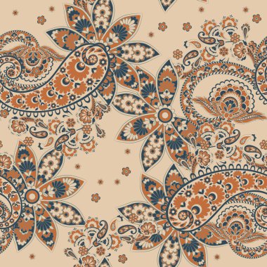 Paisley deseni, her amaç için harika bir vektör tasarımı. Kusursuz arkaplan 