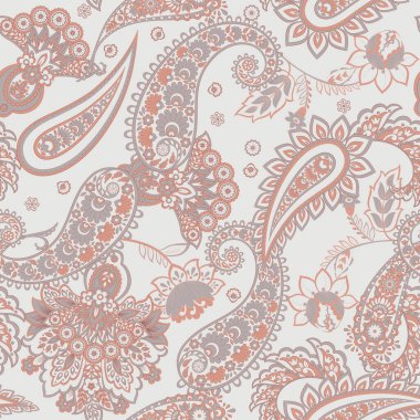 Hint batik tarzında kusursuz Paisley deseni. Çiçek vektör illüstrasyonu