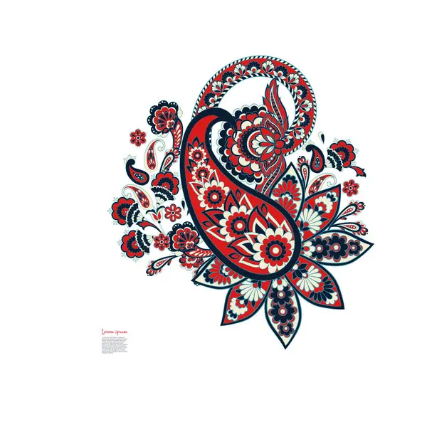 Paisley Vektör Deseni. Çiçekli Asya ResimleriName