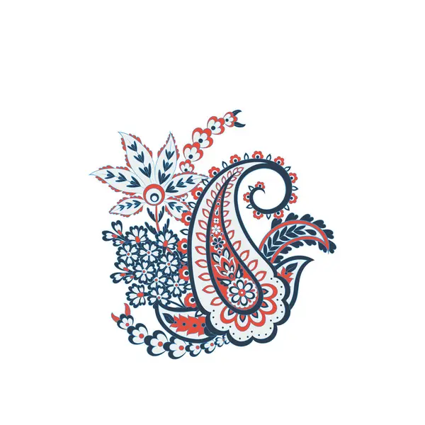 Paisley izole edilmiş. Tasarım için izole edilmiş desenli kart. Çiçek vektör deseni. Nakış işleme çiçek vektör deseni.