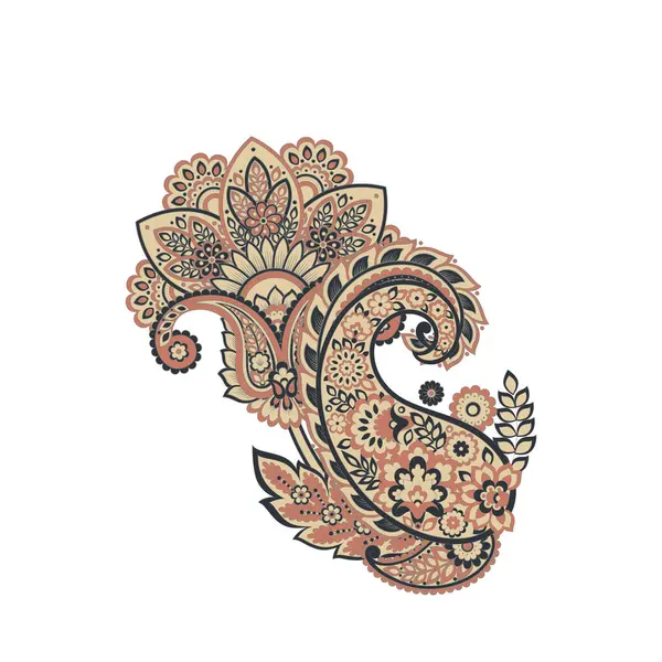 Paisley vektör izole desen. Damask biçimi Vintage illüstrasyonu