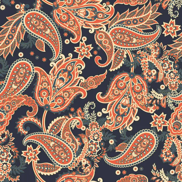 Paisley Vektör Deseni. Kusursuz Çiçeksiz Tekstil Arkaplanı