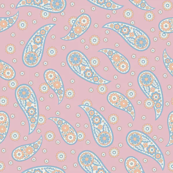 Paisley Çiçek Doğulu Etnik Düzen. Kusursuz Vektör Süslemesi. Şam kumaş desenleri.