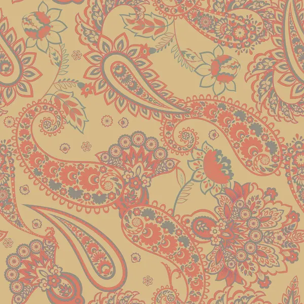 Hint batik tarzında kusursuz Paisley deseni. Çiçek vektör illüstrasyonu