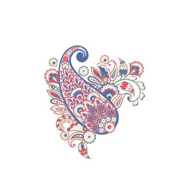 Paisley izole edilmiş. Tasarım için izole edilmiş desenli kart. Çiçek vektör deseni. Nakış işleme çiçek vektör deseni.
