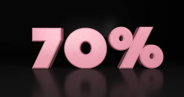 % 70 plastik pembe tabela. 3d resimleme.