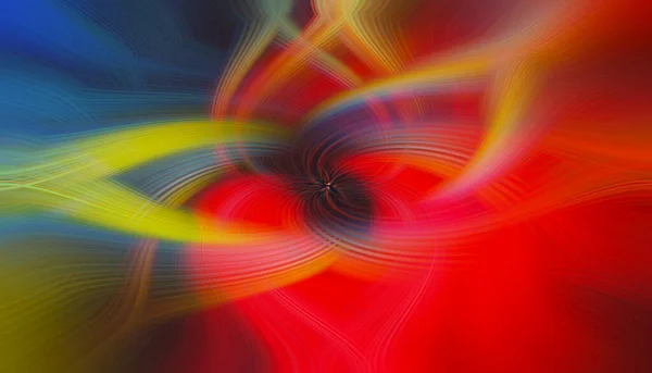 Elegant Swirls: A Colorful Banner Background with Curvy Waves. Blue, yellow and red.