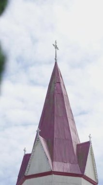 San Agustin Parish Puerto Octay 'ın tarihi kilisesi. Yüksek kalite 4k görüntü