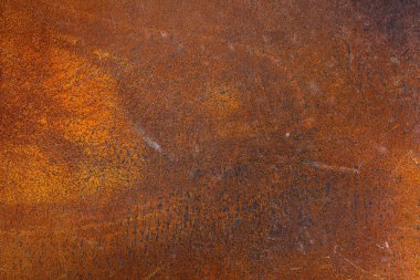 Grunge turuncu kahverengi metal doku arka plan ve duvar kağıdı, mimari tasarım için malzeme konsepti  