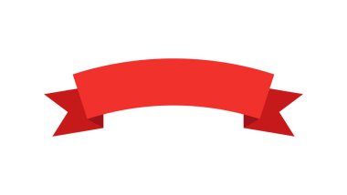 Kırmızı Kurdele. Kırmızı boş promosyon etiketleri. Etiketler, satış etiketleri. Vektör illüstrasyonu 