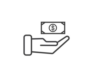 Money in hand icon. Save money icon. Vector illustration.