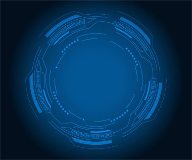Circle interface technology. Futuristic technology concept. Abstract vector blue background. 