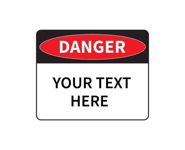 Danger Sign Blank Danger Sign White Background Space Text Vector — Stock Vector