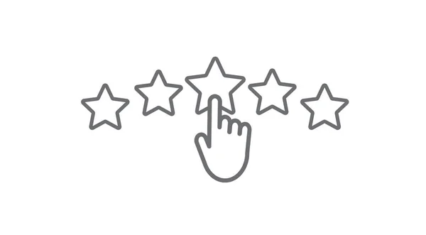 Mão Apontando Cinco Estrelas Rating Aumentar Classificação Classificação Revisão Ilustração — Vetor de Stock
