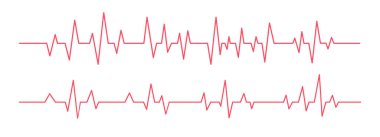 Red heartbeat line on white background. Pulse Rate Monitor. Vector illustration. clipart