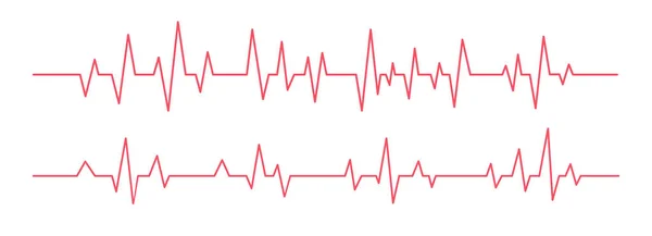 Red Heartbeat Line White Background Pulse Rate Monitor Vector Illustration — Διανυσματικό Αρχείο