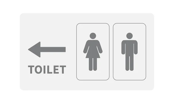 Toiletbord Pijl Wijst Naar Links Mannen Vrouwen Toilet Icoon Vectorillustratie — Stockvector