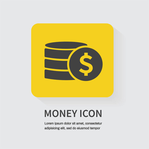Money icon. Stack Of Coins. Vector illustration.