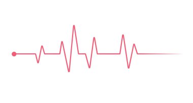 Red heartbeat line icon on white background. Pulse Rate Monitor. Vector illustration. clipart