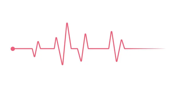 Icona Della Linea Del Battito Cardiaco Rosso Sfondo Bianco Cardiofrequenzimetro — Vettoriale Stock