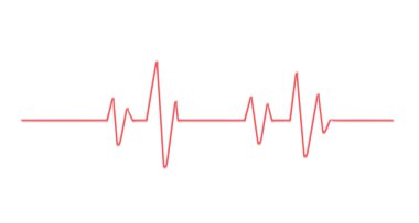 Kırmızı kalp atışı çizgisi simgesi. Nabız İzleyicisi beyaz arkaplanda. Vektör illüstrasyonu.