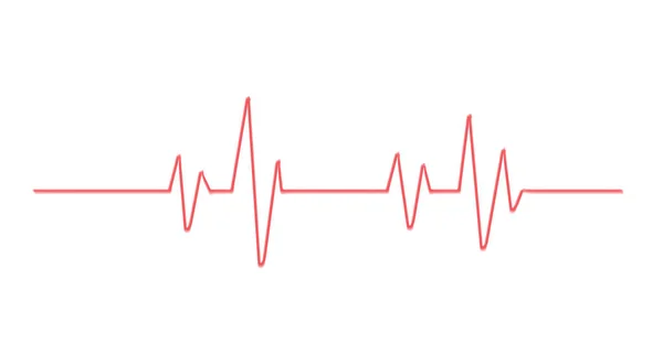 红色心跳线图标 白底脉率监测器 矢量说明 — 图库矢量图片