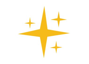Sparkles Stars simgesi beyaz arkaplanda izole edildi. Vektör illüstrasyonu