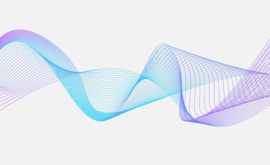 Soyut arkaplan. Renkli dalga çizgileri beyaz arkaplanı izole etti. Parlayan dalga. Vektör illüstrasyonu