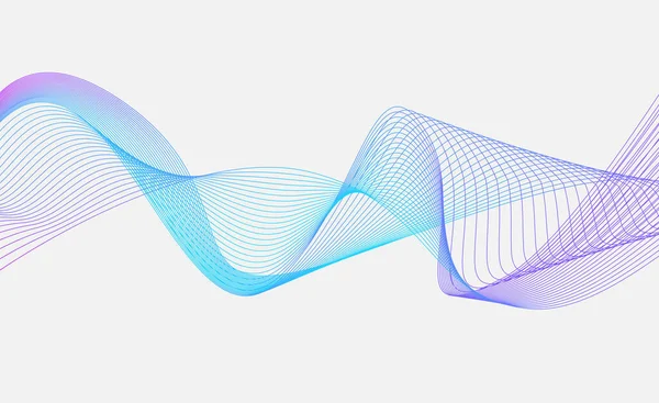 Soyut arkaplan. Renkli dalga çizgileri beyaz arkaplanı izole etti. Parlayan dalga. Vektör illüstrasyonu