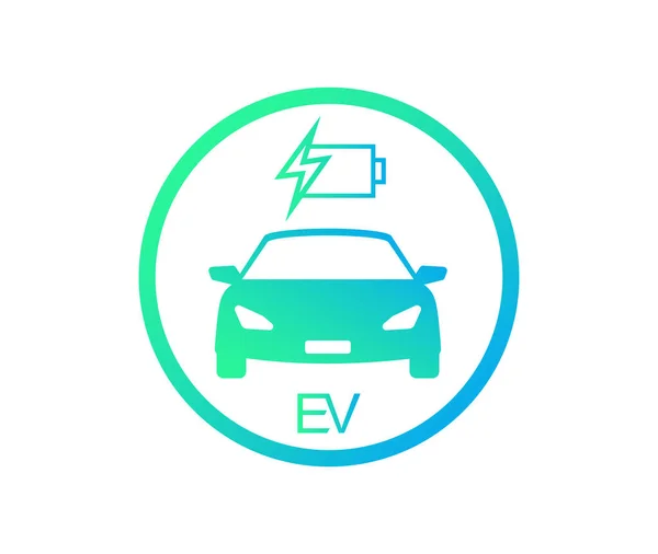 Elektrische Auto Opladen Batterij Opladen Pictogram Auto Milieuvriendelijk Voertuigconcept Vectorillustratie — Stockvector